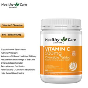 Healthy Care Vitamin C 500mg VC Chewable 500Tabs