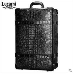 lukani  crocodile skin men Pull rod box men Travelling Suitcase