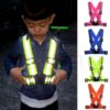 Children Kids Safety Adjustable Safety Reflective Visibility Striped Vest Jacket Highlight For Night Riding Cycling Sports