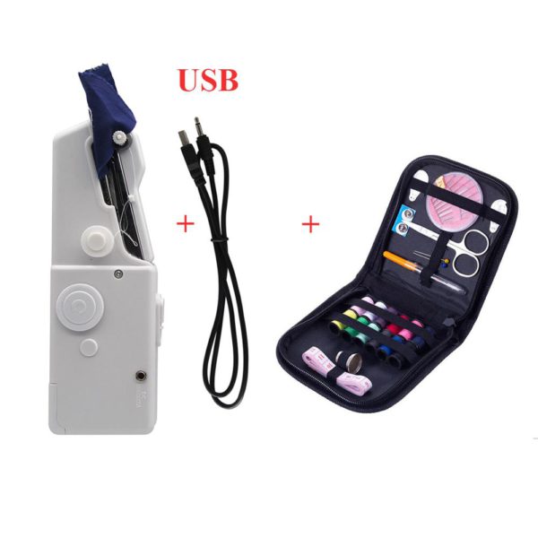 Portable Sewing Machine Mini Handheld Sewing Machine Cordless Electric Stitch Household Tool for Fabric Clothing Kids Cloth 4